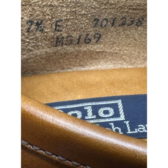 Vintage Polo Ralph Lauren Men's 7.5 E Alston Leather Penny Loafer Chestnut Brown - Picture 13 of 16